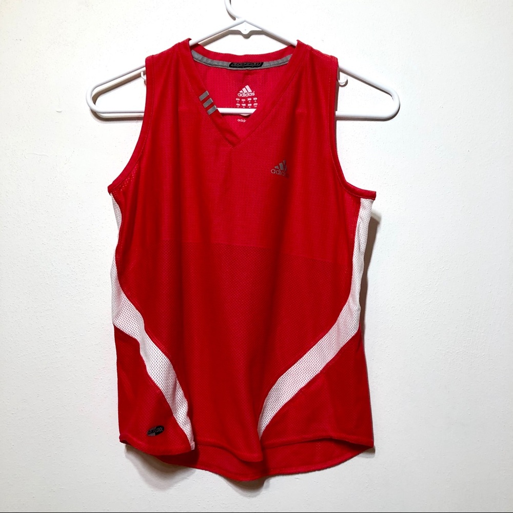 Adidas Retro Cropped V-Neck MeshTank Sz S